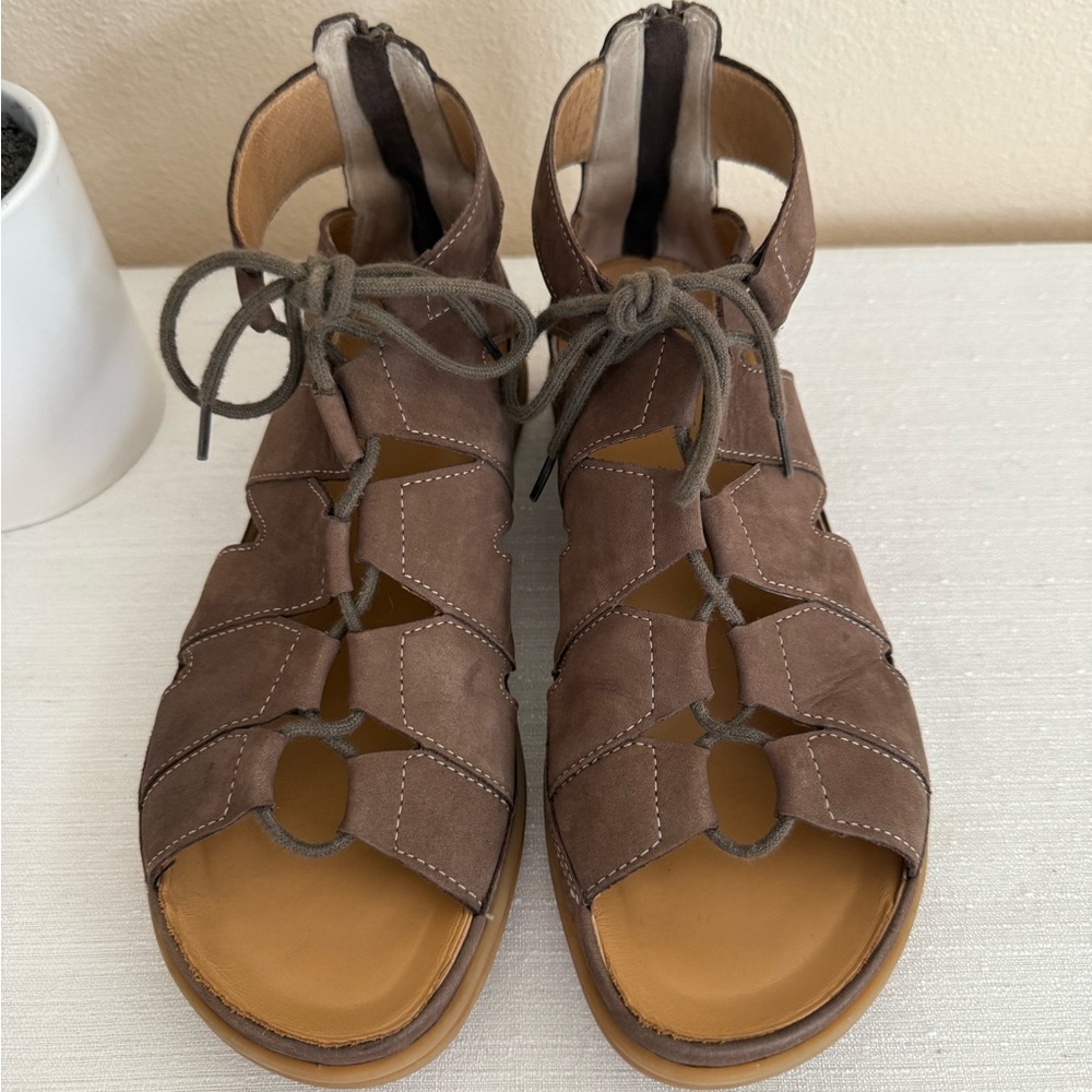 Hartjes XS Ghillie Sandy Hazelnut Nubuck Strappy Gladiator Sandals EU39 US 8-8.5 - Picture 2 of 13